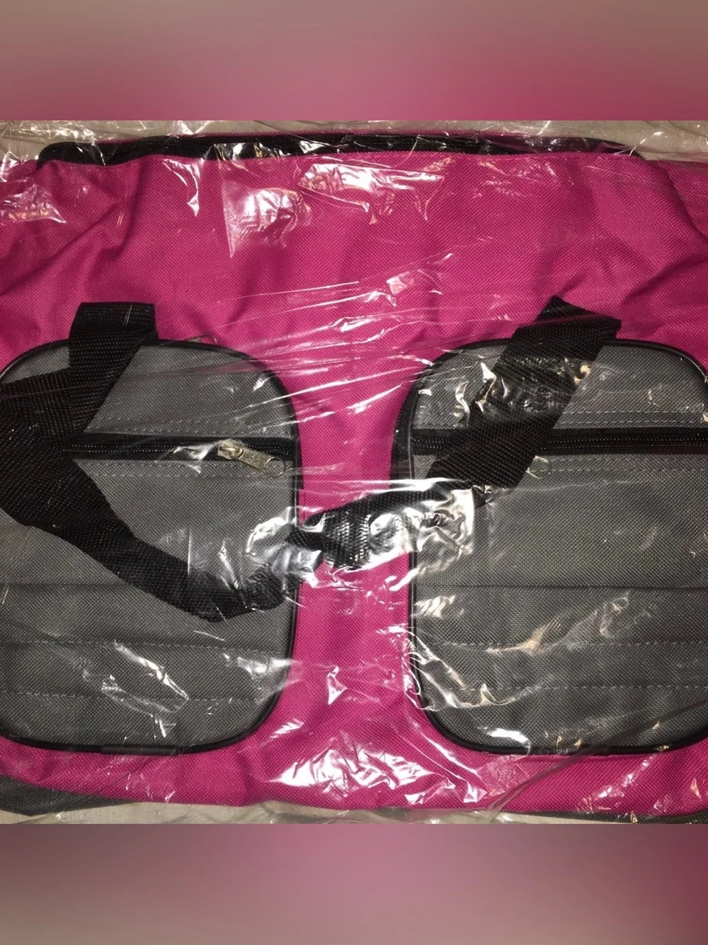 Women’s Pink Travel Organizer Bag with Gray Pouches